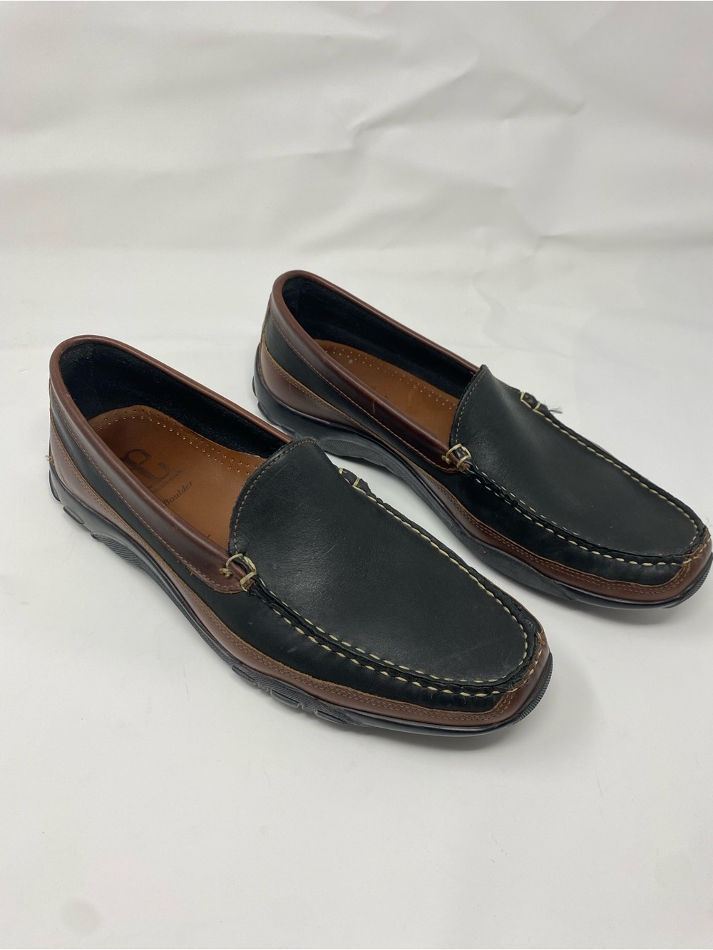 Allen Edmonds 10 Boulder Black Brown Leather Driving Loafer Moccasin 71801